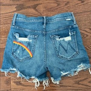 Mother Denim Shorts with Rainbow pocket